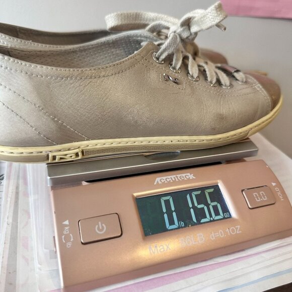 NeroGiardini Retro Beige Leather Sneakers With Patent Womens 36 vintage glam - Picture 10 of 10